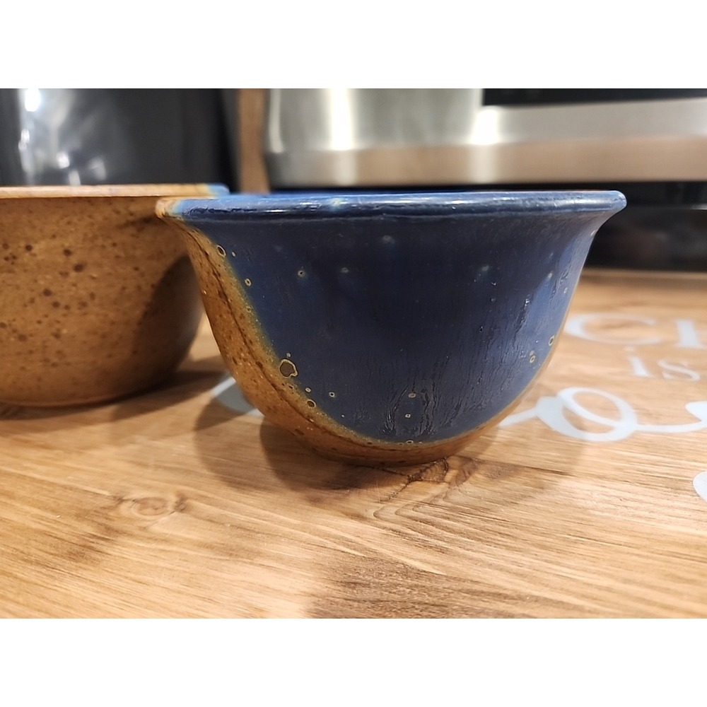 **SET OF‎ VINTAGE AMERICAN STUDIO SALT-GLAZED STONEWARE BOWL- SIGNED - Picture 3 of 5
